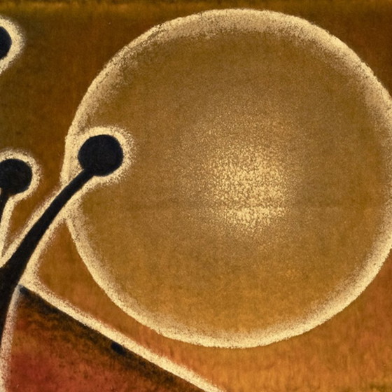 Image 1 of Paesaggio con sole e luna, pittura tessile, anni '70