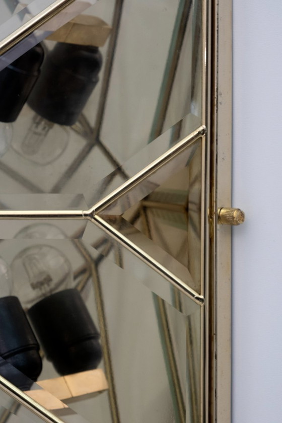 Image 1 of Plafoniere italiane di metà secolo in ottone e vetro smerigliato, '70