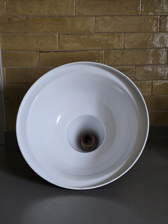 Image 1 of Prachtig Vintage emaille Werklamp