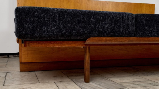 Art Déco Sofabed by Jindřich Halabala for UP Závody, 1950s, Czechoslovakia – 3-5 seaters, Textile, Wood (photo 14 of 17)
