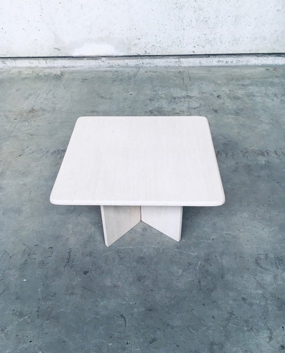 Image 1 of Postmodern Design Granite Stone Square Side Table Italy 1970's