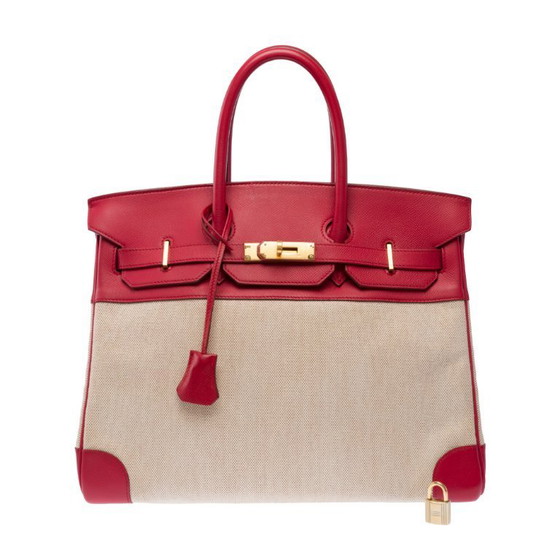 Image 1 of Birkin 35 in Pink Canvas