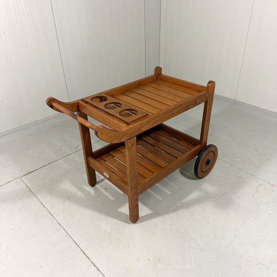 Image 1 of Chariot de jardin classique en bois Herlag, chariot de service des années 1980