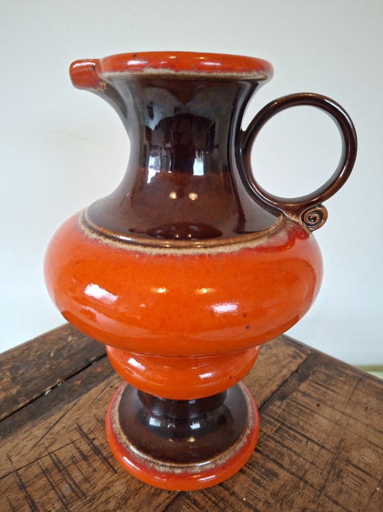 Image 1 of Mid-century West Germany vase, orange-brown