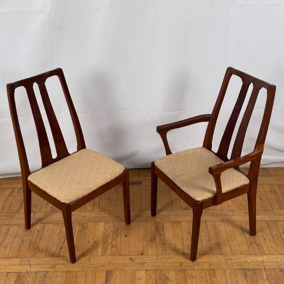 Image 1 of Set di 6 sedie da pranzo vintage in teak Nathan, anni '70 - British Mid-Century Modern