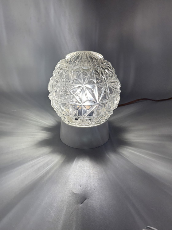 Image 1 of Clear glass lamp with beautiful pattern