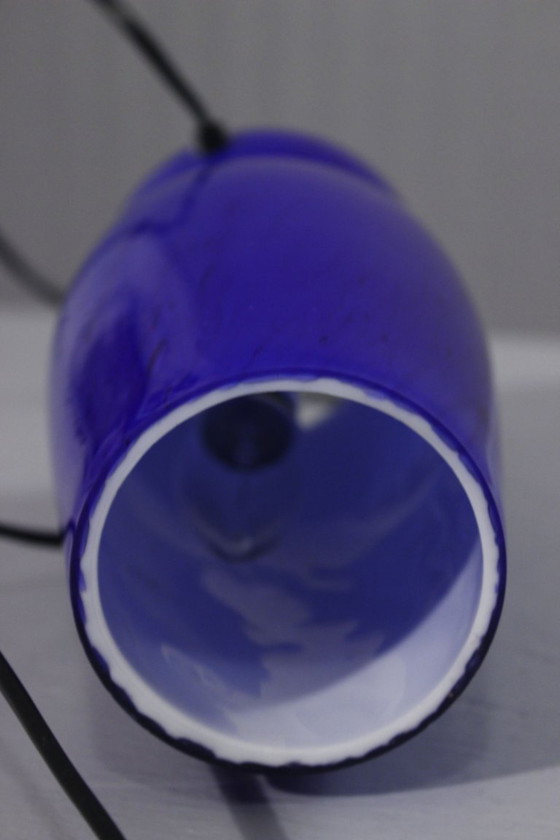 Image 1 of Lampada d'atmosfera vintage in vetro maculato design Sölken Leuchten anni '70