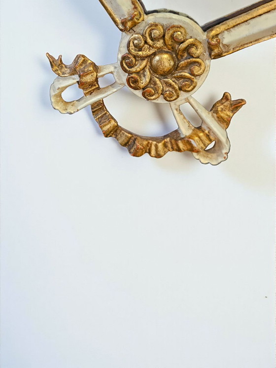 Image 1 of specchio da parete vintage Palladino Rococò Fiorentino, specchio dorato