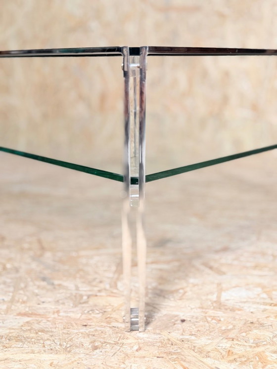 Image 1 of Table basse vintage en chrome et verre des années 1970