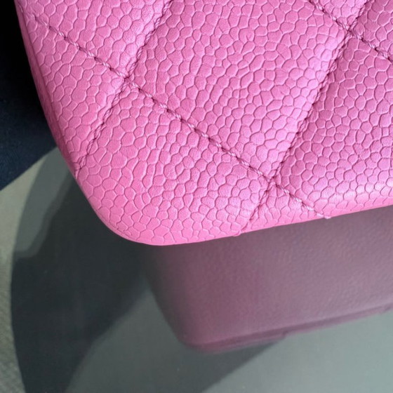 Image 1 of Chanel Classic Flap Seasonal Mini Square - Caviar Quilted Grained Calfskin All Pink Barbie Series 29