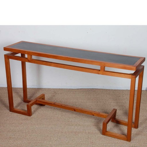 Pine console table designed by George Couteau, 1980