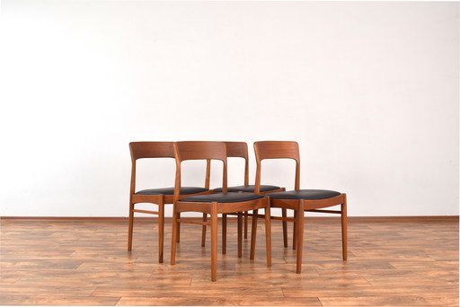 Danish Teak And Leather Dining Chairs By Henning Kjærnulf For Korup Stolefabrik, 1960S, Set Of 4