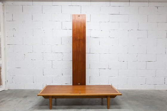 Image 1 of 1970s Scandinavian wardrobe with hanging space, shelf, mirror, 21x126cm, 2 doors