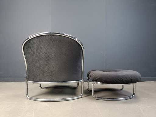 Model 915 Lounge Chair with Stool by Carlo de Carli for Cinova, 1970s