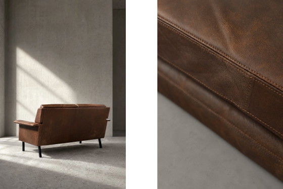 Image 1 of Canapé 2 Places Vintage Mid-Century Scandinave Moderne en Cuir Marron 3330 par Arne Vodder pour Fritz Hansen, 1960s