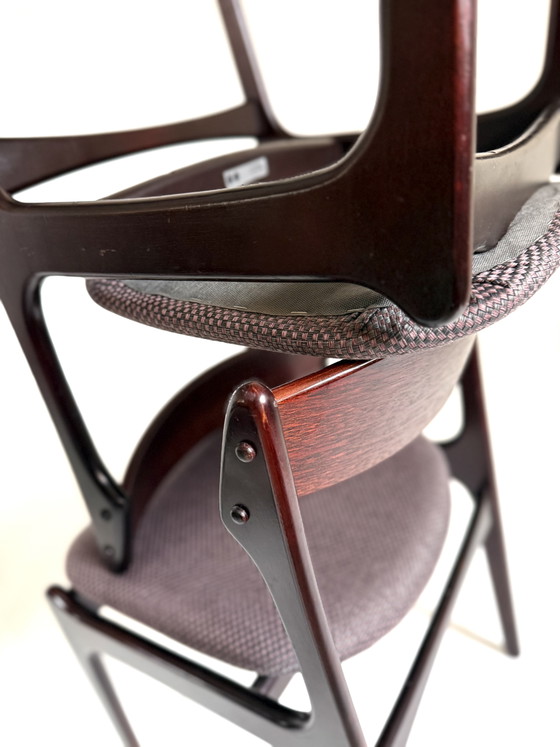 6 chaises de salle à manger vintage, Erik Buch ‘70 – Wood, Textile (photo 10 of 15)