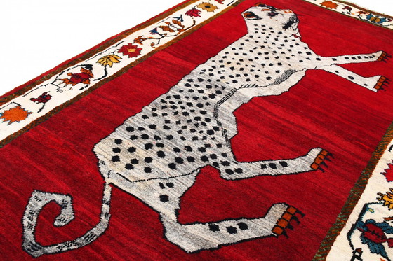 Image 1 of Gabbeh Shiraz Nomadenteppich Mit Tiger-Motiv – 227 x 131 cm