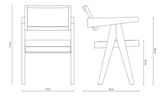Image 1 of 6x Chandigarh Design Stoelen - Eetkamerstoelen