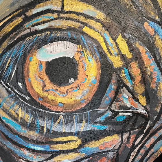 Painting Elephant Eye Round 50 cm – Art, Canvas (photo 6 of 9)