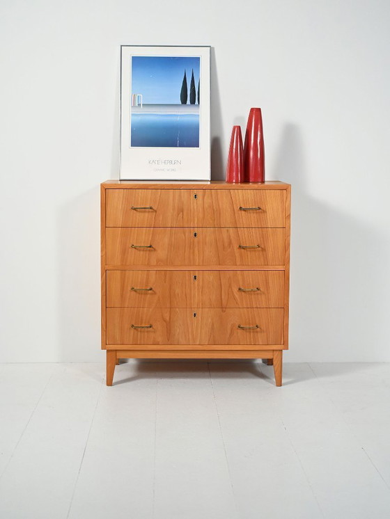 Image 1 of Scandinavian elm chest of drawers, 1950s