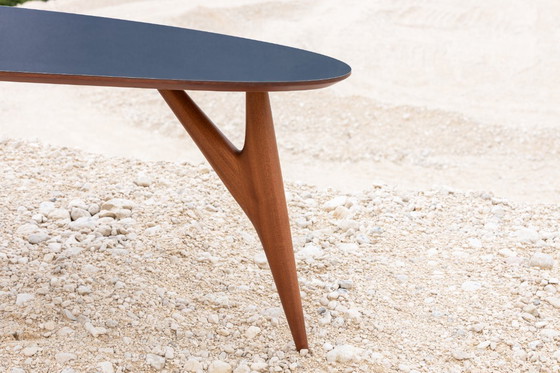 Image 1 of Luxury Ted ONE Dining Table 240x120 Grey Laminate & Solid Sapelli Mahogany Custom Made Italy