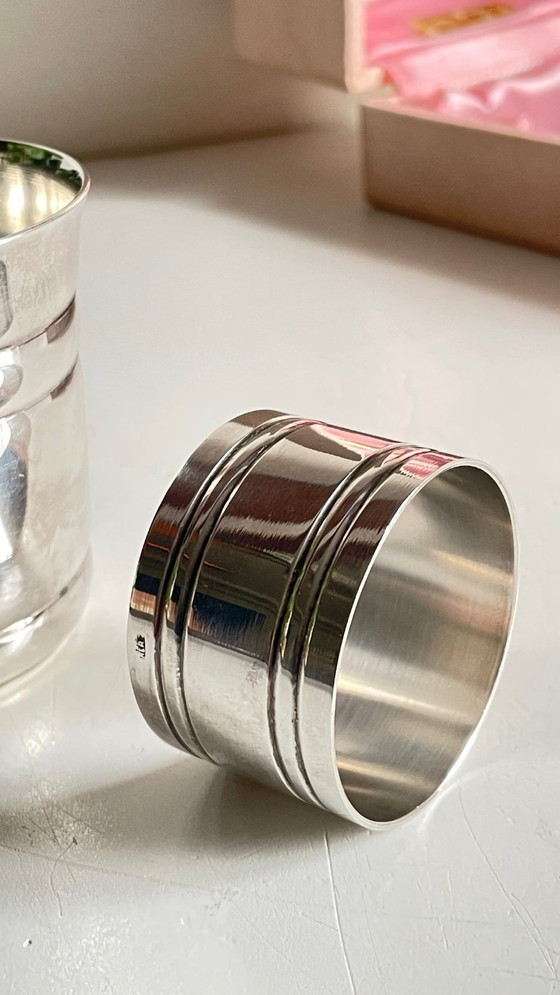 Image 1 of Silver-plated glass and napkin ring by UDNER