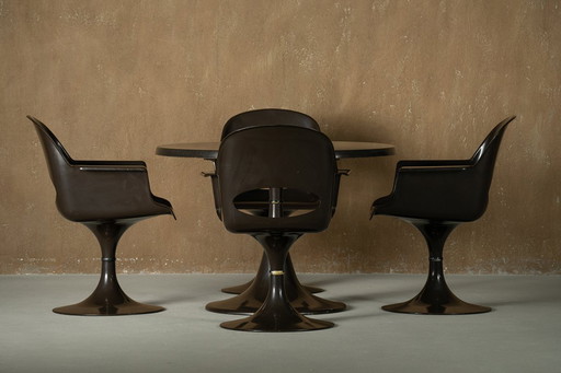 Ensemble de salle à manger de l'ère spatiale par Kurz , Allemagne 1970's