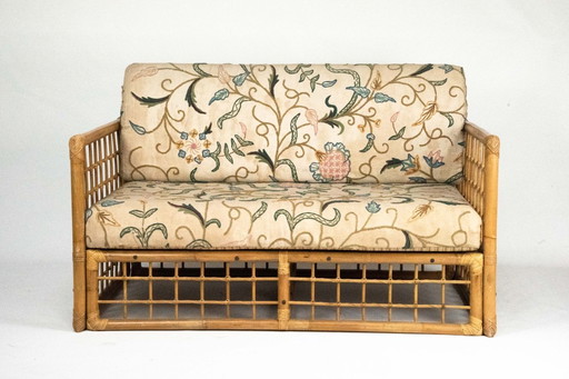 Zweisitzer-Sofa im italienischen Tropical Chic der Mitte des 20. Jahrhunderts von Vivai del Sud, Rattan & Bambus, 1960er Jahre