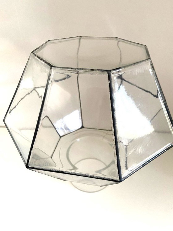 Image 1 of Lampada da soffitto vintage con paralume a globo in vetro, prodotta a Glashütte, Limburgo, Germania, nel 1960.