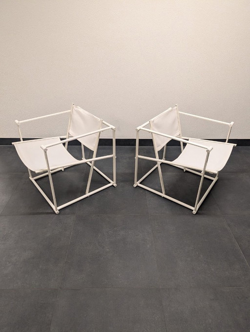2x Fauteuils Cube Pastoe FM60 (blanc) - Radboud van Beekum