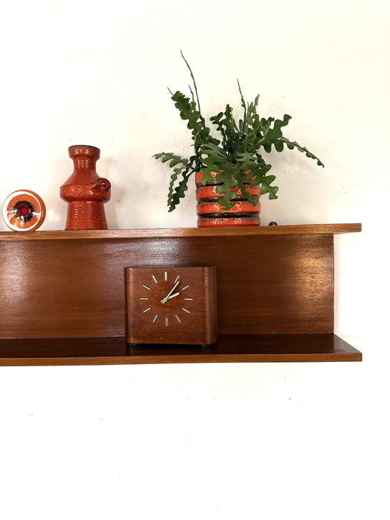 Vintage XL (199cm) Teakhouten Wandplank, Jaren ‘60 – Wandkast, Wood (photo 9 of 13)