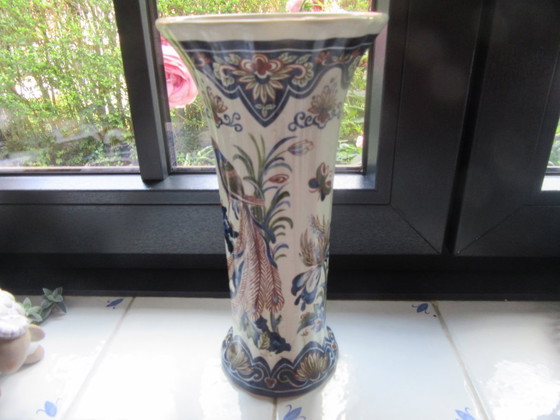 Image 1 of Boch "Vieux Rhodes" tall vase 26 cm handworked. 50's, vintage