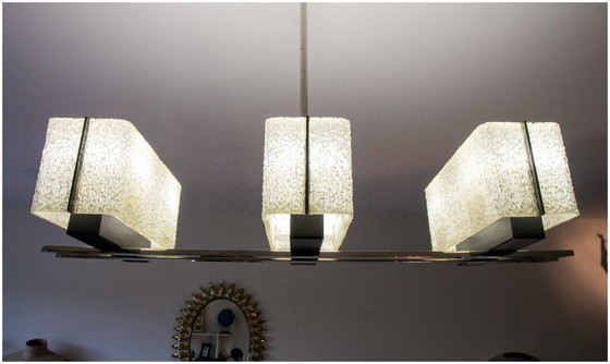Image 1 of Modernist chandelier, Maison Arlus ocean liner, 1960