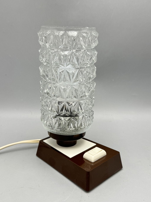 Vintage table lamp with glass shade (1970s style)