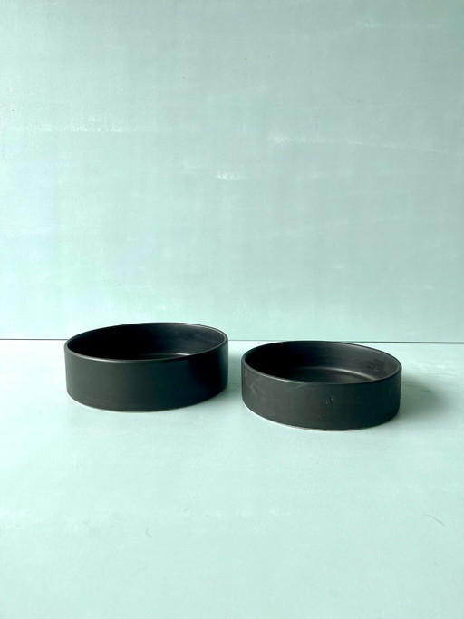 2x Melitta Schale schwarz midcentury vintage Schüssel Teller Keramik postmodern