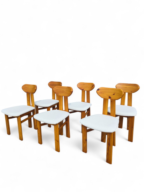 Image 1 of Set of 6 Danish pine chairs