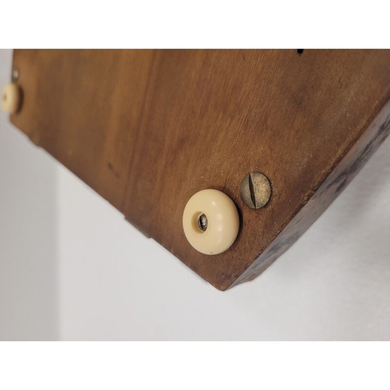 Image 1 of Vintage art deco serving tray in root or lupia wood and chrome steel, France 1930