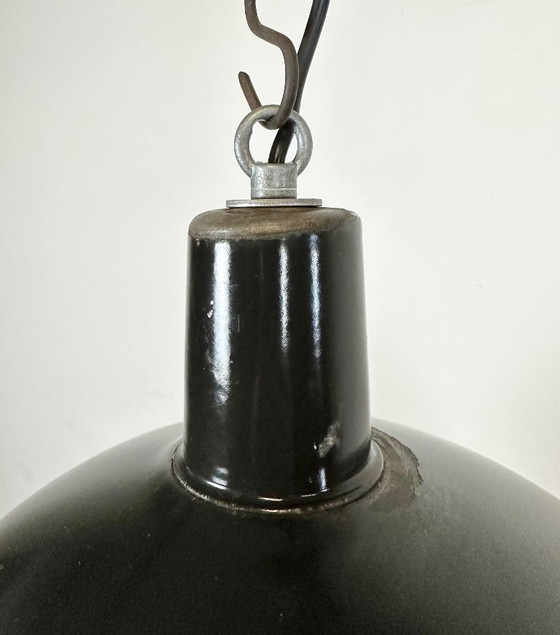 Image 1 of Industrial Black Enamel Pendant Lamp from EMAX, 1960s