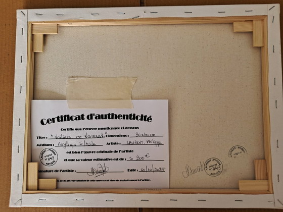 Image 1 of Philippe LAURENT - Barche a vela in Normandia - Dipinto dell'artista