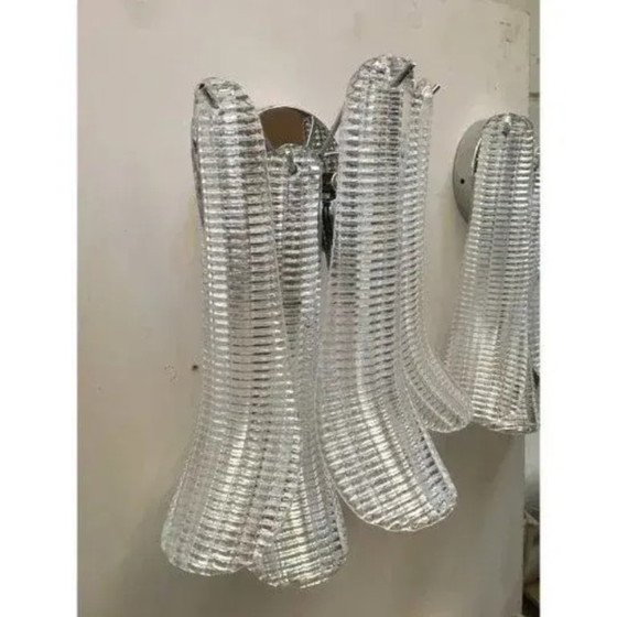 Image 1 of Applique “Selle” in vetro di Murano con struttura in metallo Kromo lucido, set da 2