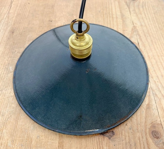 Image 1 of Industrial Dark Blue Enamel Light, 1930s