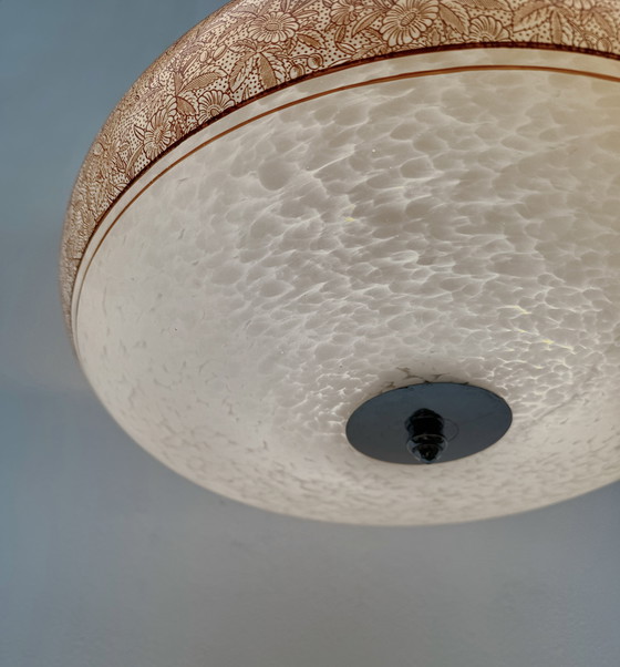 Image 1 of Lampadario in vetro Art Déco dalla Cecoslovacchia