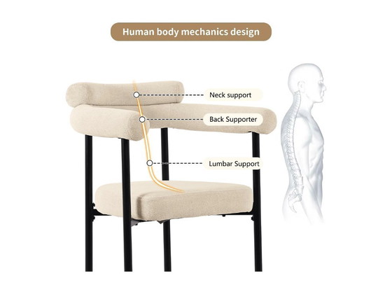 Image 1 of Set di 6 sedie in velluto - con braccioli - Beige