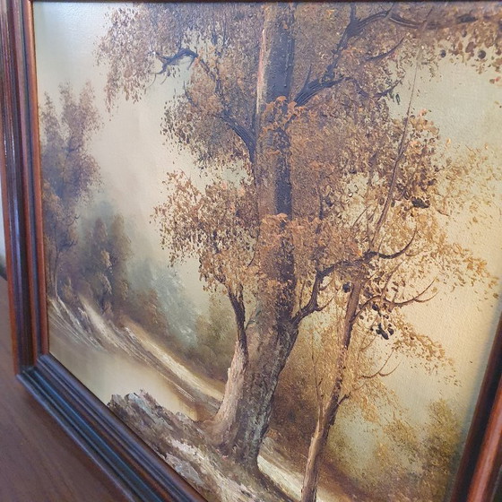 Image 1 of Dipinto d'epoca Paesaggio autunnale a olio di Irene Cafieri