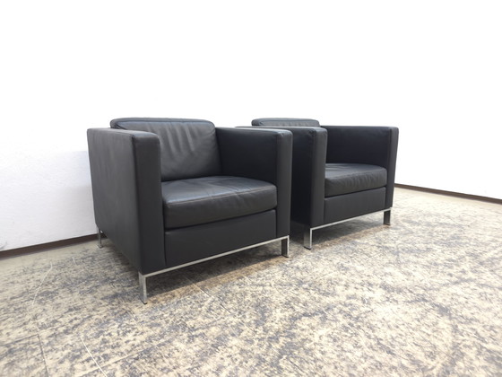 Image 1 of Poltrona Walter Knoll Foster 500 Set di 2 poltrone in pelle Sedie da ufficio