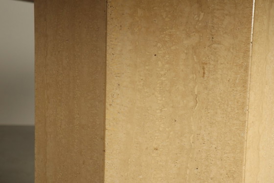 Image 1 of Tavolo da pranzo ottagonale in travertino, Italia anni '70