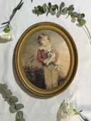 Vintage frame for children with a dog