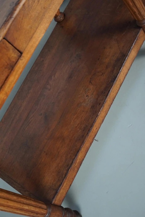 Image 1 of Antiker französischer Konsolentisch/Beistelltisch aus Eichenholz aus dem 19. Jahrhundert (rustikaler Stil)