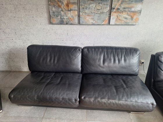 Artaova Black Leather Sofa with Corner and Chaise Longue – Artanova, Modular sofas (photo 4 of 15)