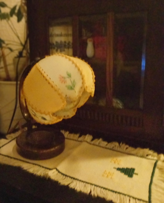 Vintage bedside lamp, floor lamp, Bauhaus, Chippendale, Art Deco, antique – Table lamps, Metal, Paper (photo 6 of 6)